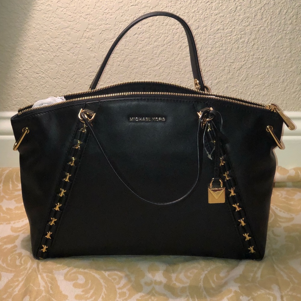 Michael Kors Black Leather Satchel